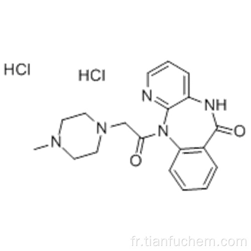 Dichlorhydrate de 11- [2- (4-méthylpipérazin-1-yl) acétyl] -5H-pyrido [2,3-b] [1,4] benzodiazépin-6-one CAS 29868-97-1